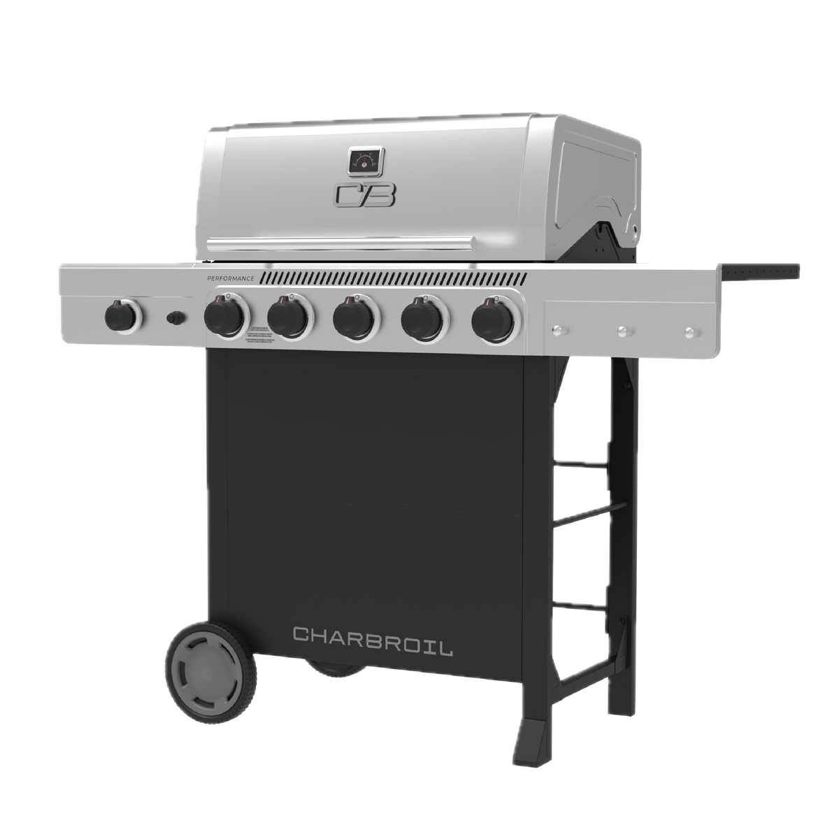 Char-Broil Performance Series 5-Burner Gas Grill, Cart with Side Burner, Black