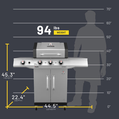 Char-Broil Performance 3B Gas Grill 375 Premium Silver