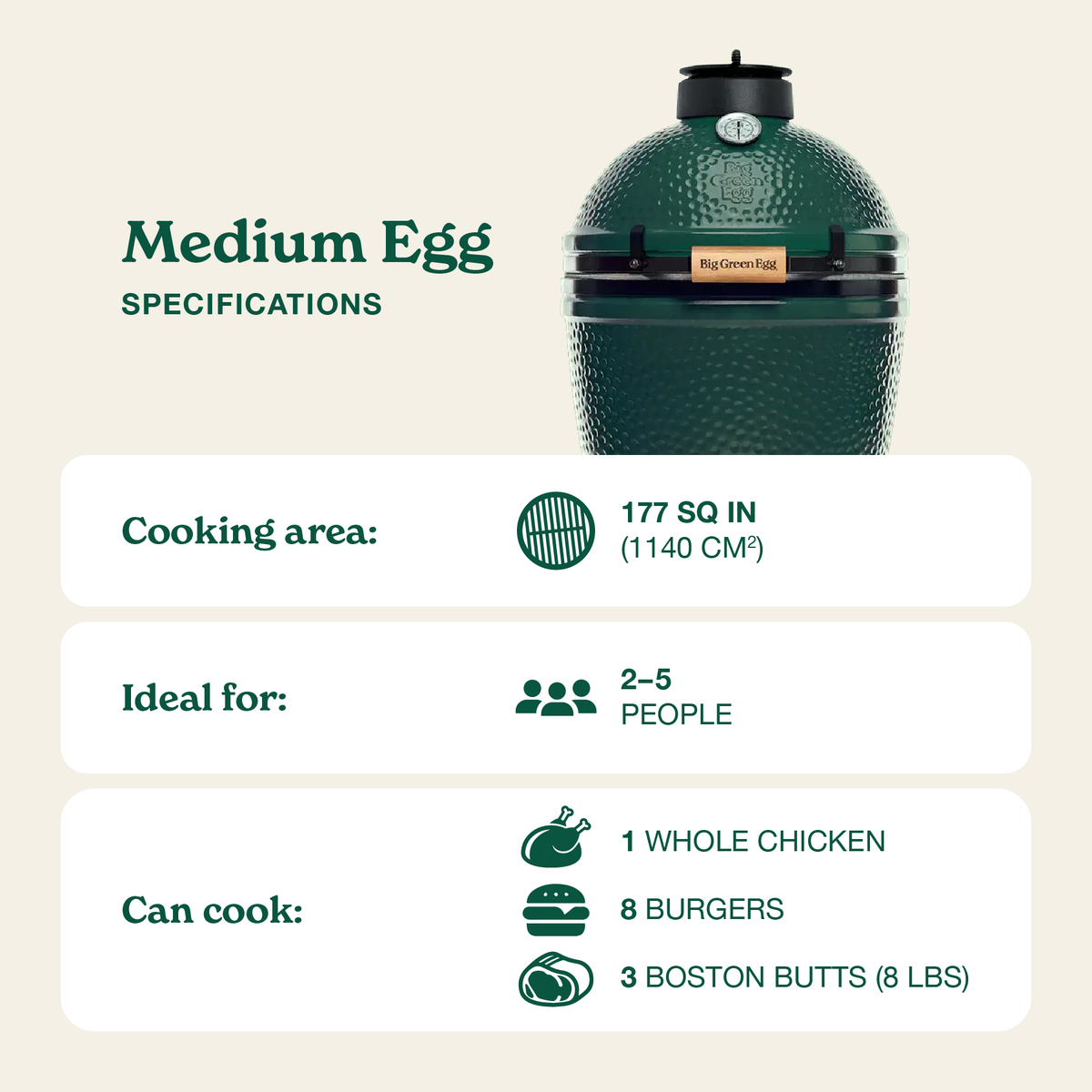 Big Green Egg Medium Ceramic Kamado Grill
