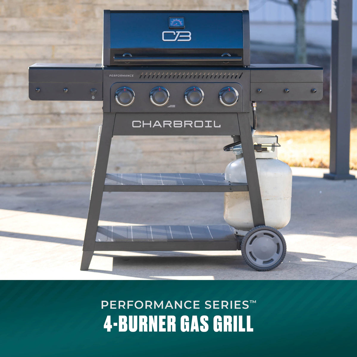 Char-Broil Performance Series 4-Burner Gas Grill with FlavorMax (Cart, Blackout)