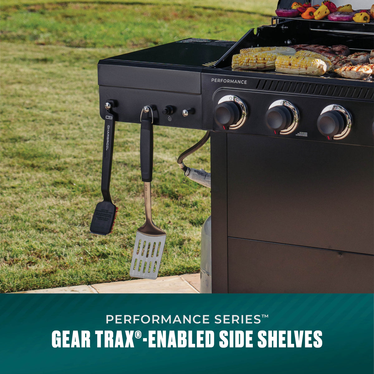 Char-Broil Performance Series 4-Burner Gas Grill, Cart with Sear Burner, Black
