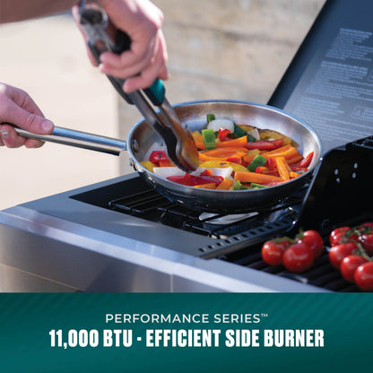 Char-Broil Performance Series FlavorMax 4-Burner Gas Grill, Cabinet with Side Burner, Gray