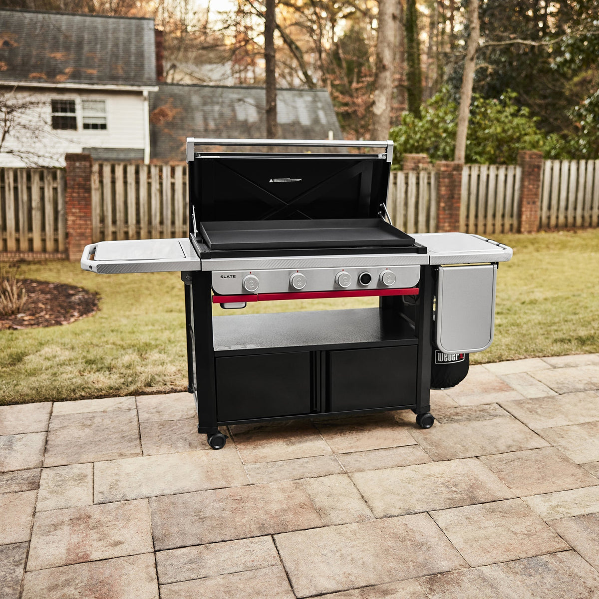 Weber Slate® 36" Rust-Resistant Griddle with Flip-Up Side Table (Liquid Propane)