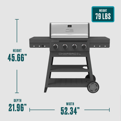 Char-Broil Performance Series 4-Burner Gas Grill with FlavorMax (Cart, Gray)