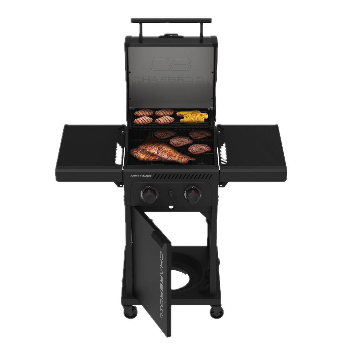 Char-Broil Performance Series FlavorMax 2-Burner Gas Grill, Cabinet, Black