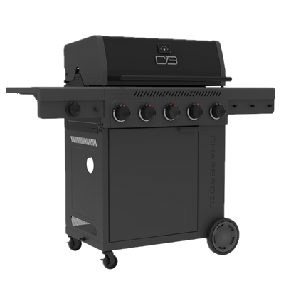 Char-Broil Performance Series FlavorMax 5-Burner Gas Grill & Griddle, Cabinet with Side Burner, Gray