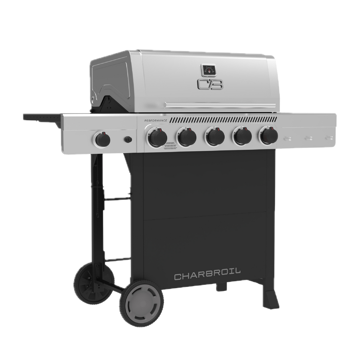Char-Broil Performance Series 5-Burner Gas Grill, Cart with Side Burner, Black