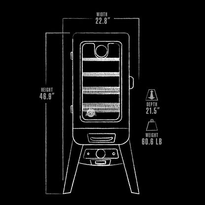 Pit Boss 3-Series Blue Hammertone Analog Vertical Smoker - PBV3A1
