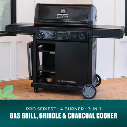Char-Broil Pro Series 4-Burner Gas Grill and Griddle with Side Burner