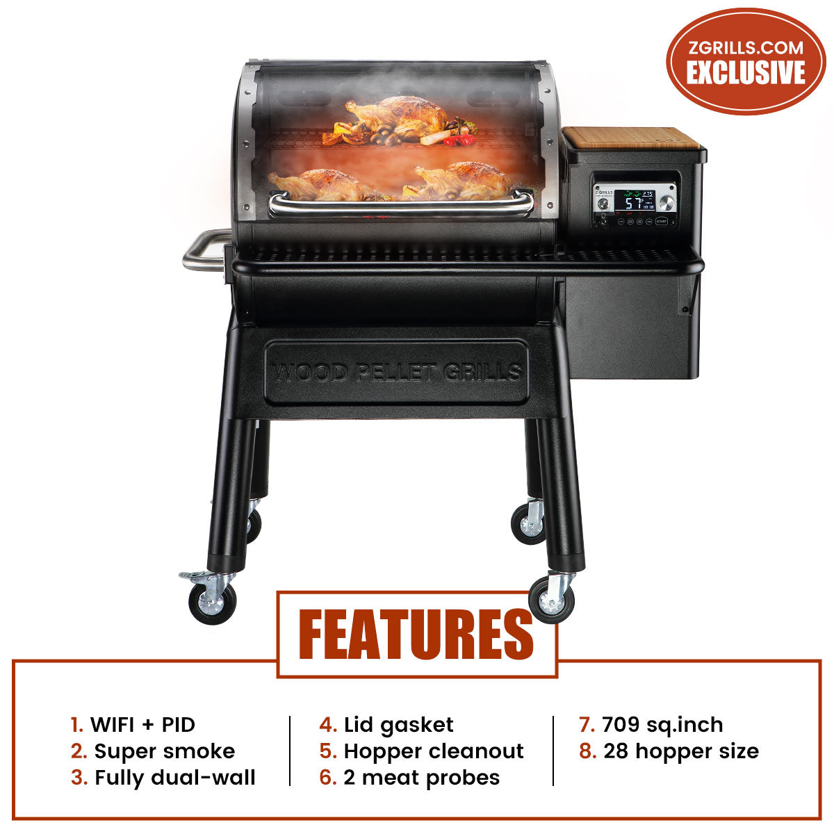 Z Grills Multitasker 7052B Wi-Fi (2026 Upgrade) Pellet Grill