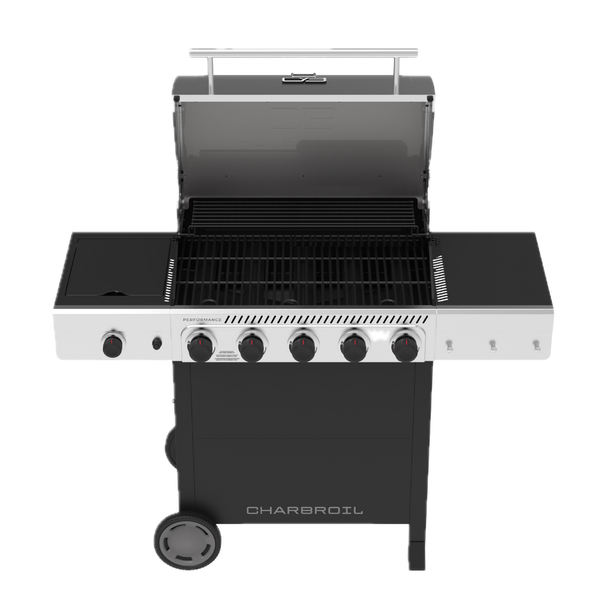 Char-Broil Performance Series 5-Burner Gas Grill, Cart with Side Burner, Black
