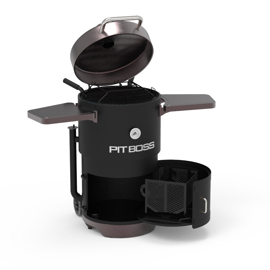 Pit Boss Mahogany Champion Barrel Charcoal Smoker - PBV24CB