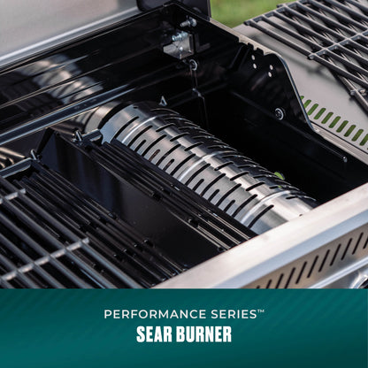 Char-Broil Performance Series FlavorMax 4-Burner Gas Grill, Cabinet with Side Burner, Gray