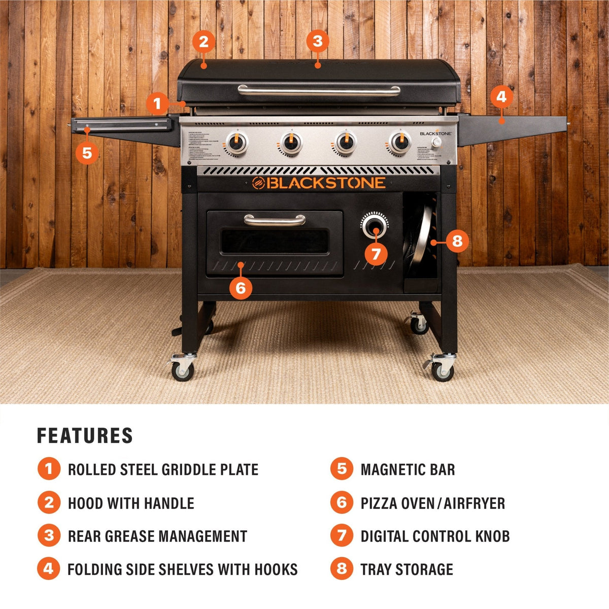 Blackstone 2295 36-Inch Griddle with Pizza Oven and Air Fryer