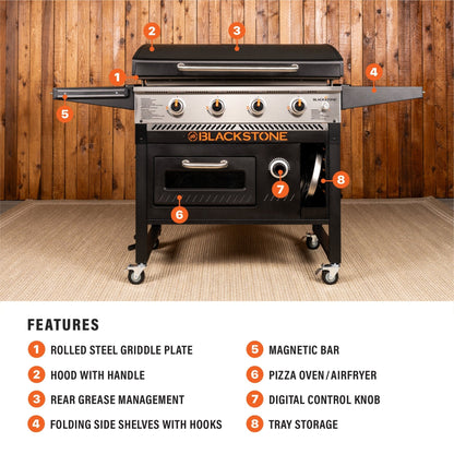 Blackstone 2295 36-Inch Griddle with Pizza Oven and Air Fryer