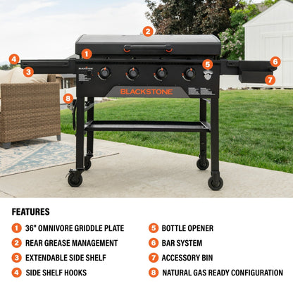 Blackstone 36” Griddle with Hood (Natural Gas)