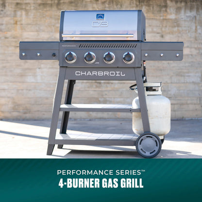 Char-Broil Performance Series 4-Burner Gas Grill with FlavorMax (Cart, Gray)