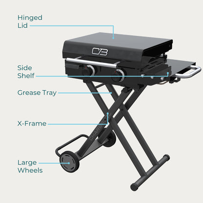 Char-Broil Performance Series 2-Burner Gas Griddle, Cart, Black