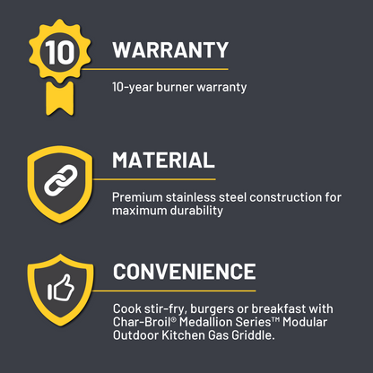 Char-Broil Medallion Series Modular Outdoor Kitchen Griddle