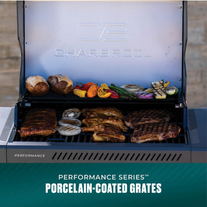 Char-Broil Performance Series 4-Burner Gas Grill with FlavorMax (Cart, Gray)