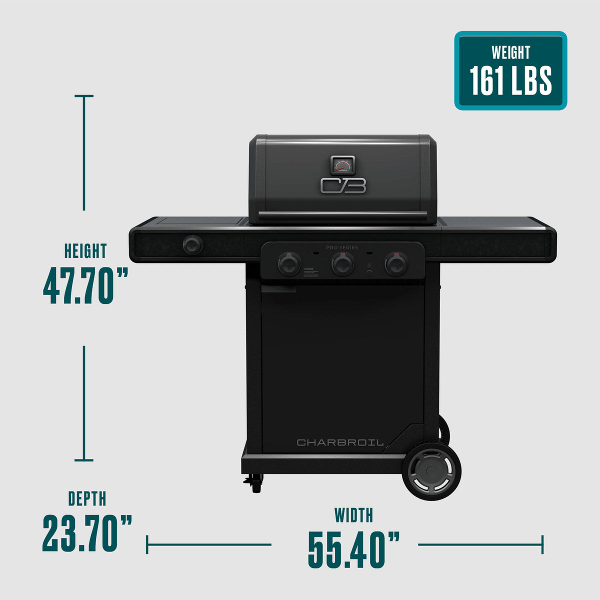 Char-Broil Pro Series 3 Burner Gas Grill & Griddle (Side Burner)
