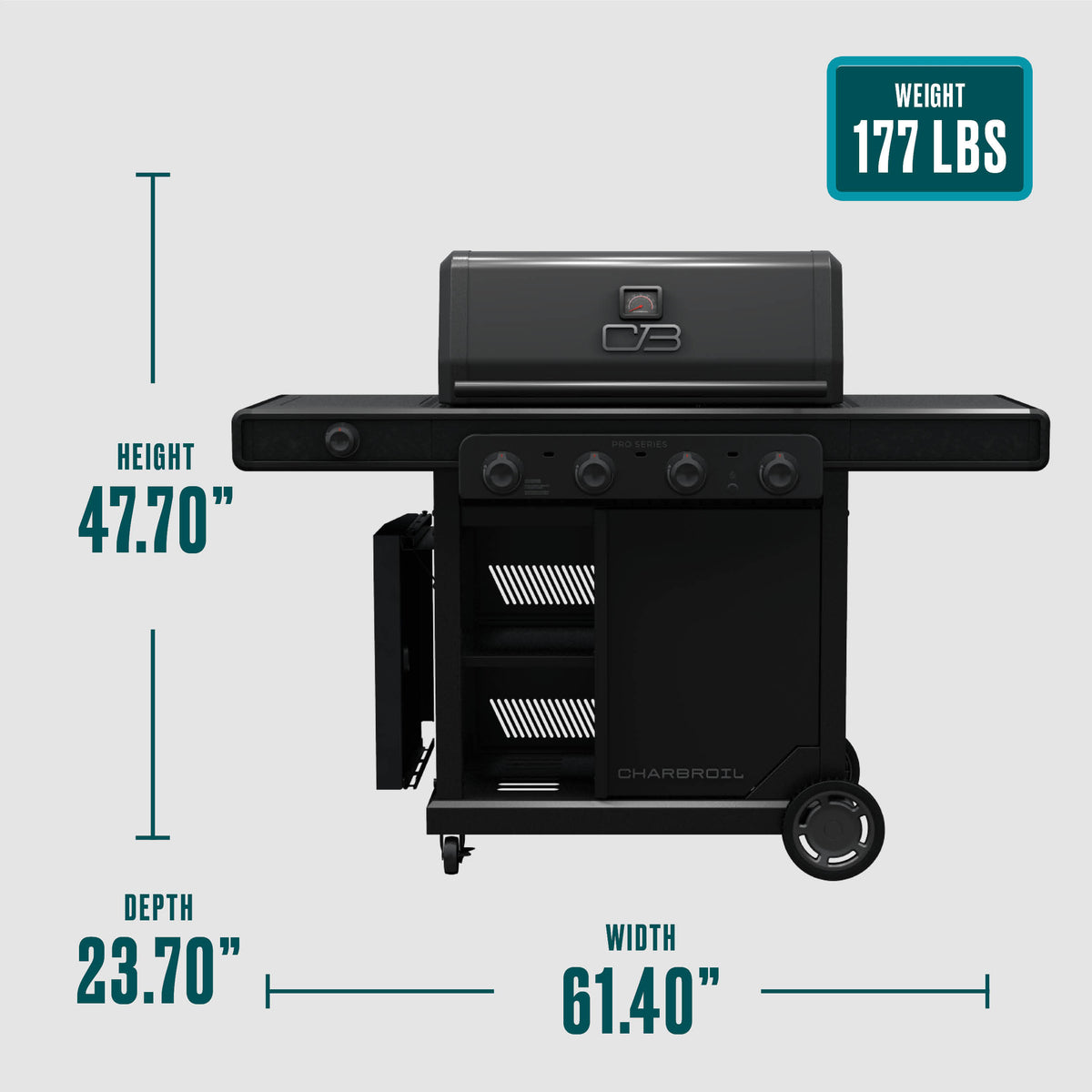 Char-Broil Pro Series 4-Burner Gas Grill and Griddle with Side Burner