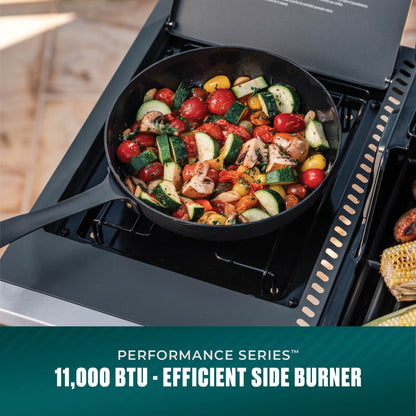 Char-Broil Performance Series FlavorMax 4-Burner Gas Grill, Cabinet with Side Burner, Gray