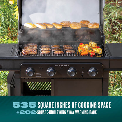 Char-Broil Pro Series 4-Burner Gas Grill and Griddle with Side Burner
