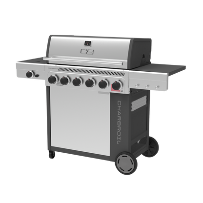 Char-Broil Performance Series FlavorMax 6-Burner Gas Grill, Cabinet with Side Burner, Gray