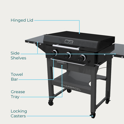 Char-Broil Performance Series 3-Burner Gas Griddle, Cart, Black