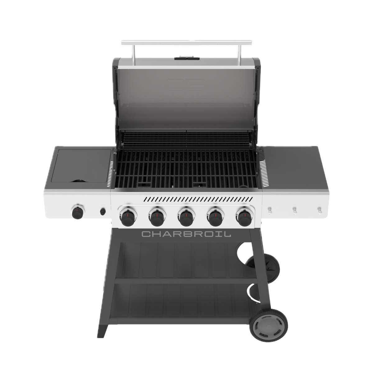 Char-Broil Performance Series FlavorMax 5-Burner Gas Grill, Cart with Side Burner, Gray