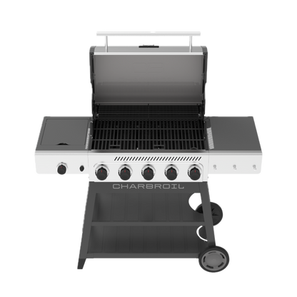 Char-Broil Performance Series FlavorMax 5-Burner Gas Grill, Cart with Side Burner, Gray
