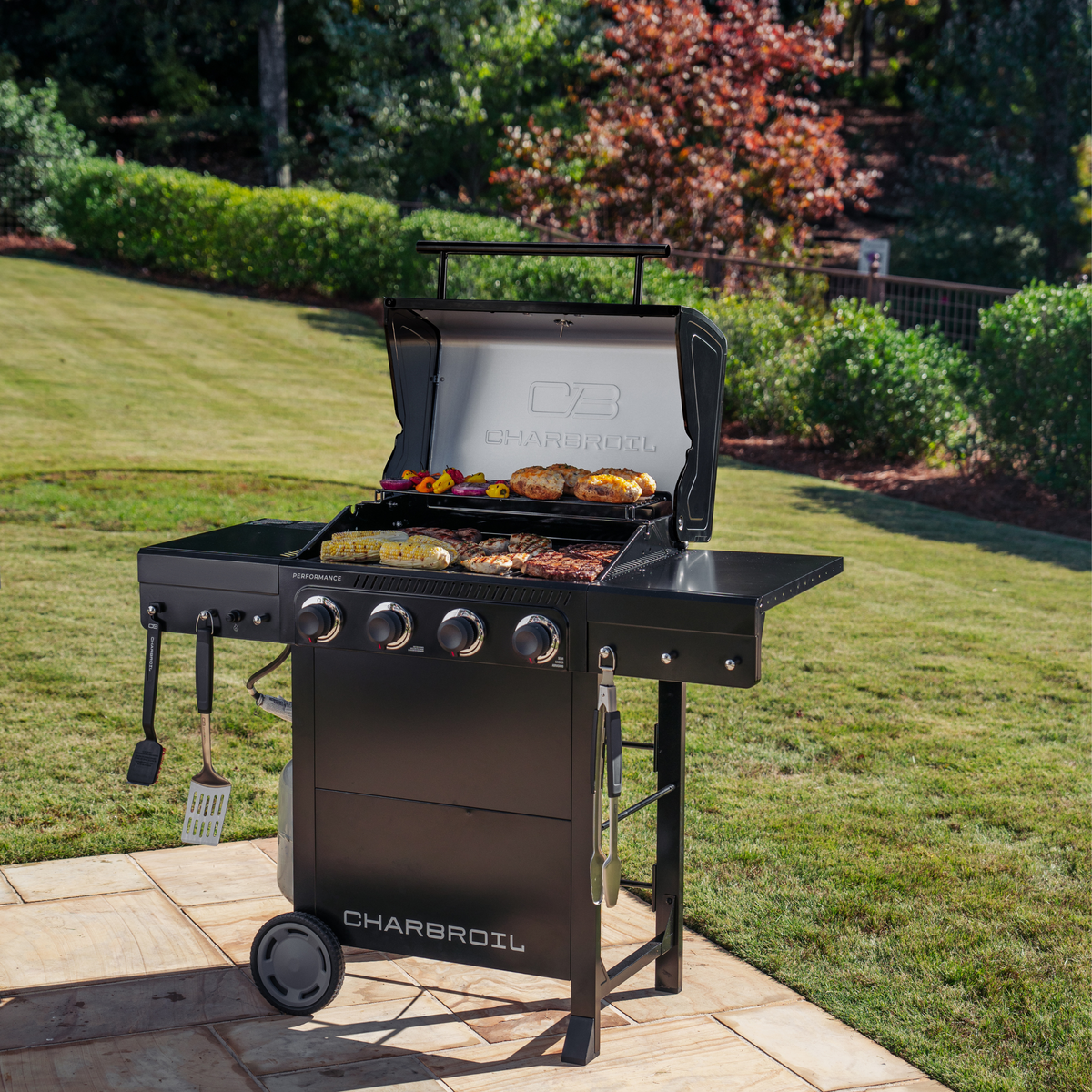 Char-Broil Performance Series 4 Burner Gas Grill Cart Black