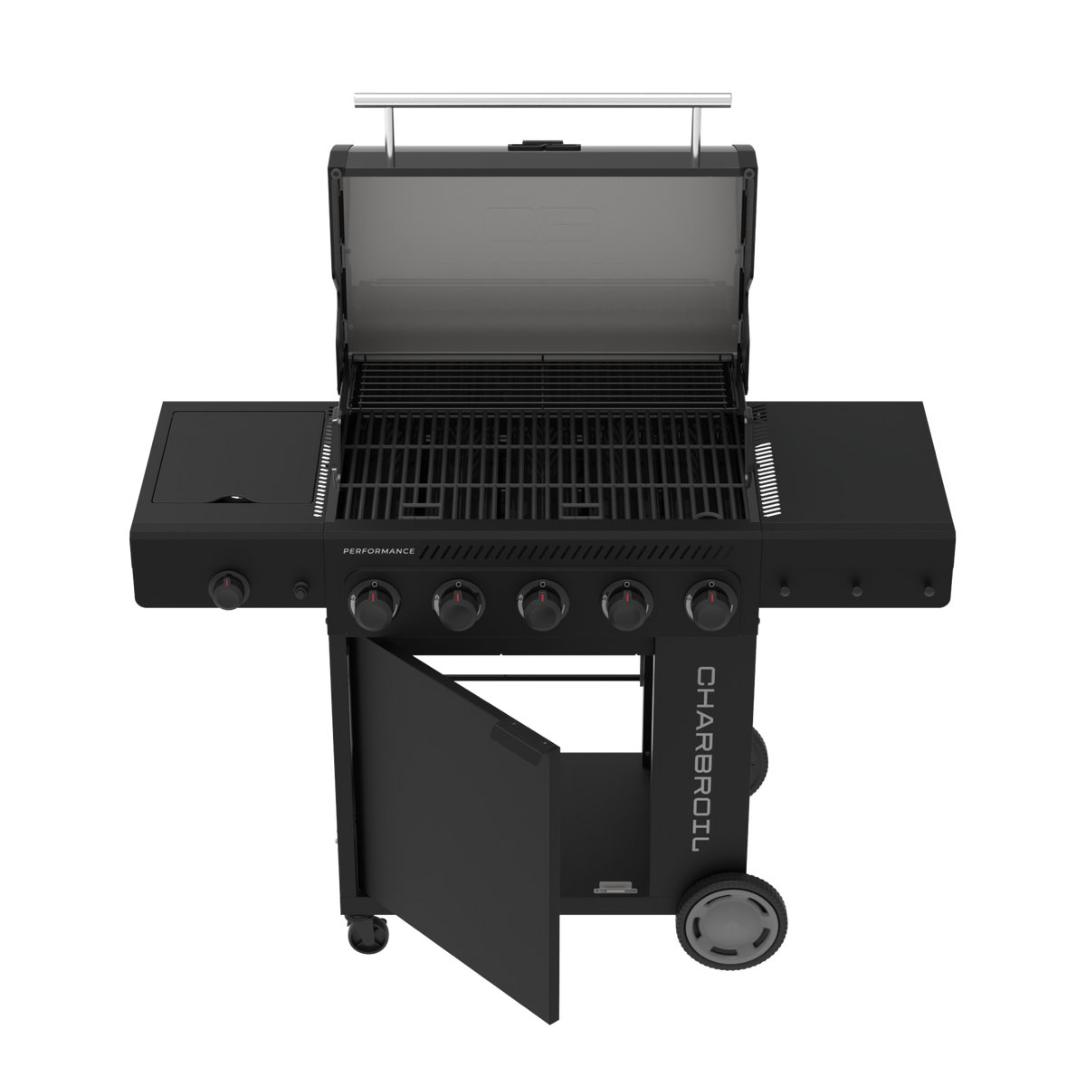 Char-Broil Performance Series FlavorMax 5-Burner Gas Grill, Cabinet with Side Burner, Blackout