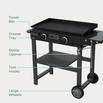 Char-Broil Performance Series 2-Burner Gas Griddle, Cart, Black