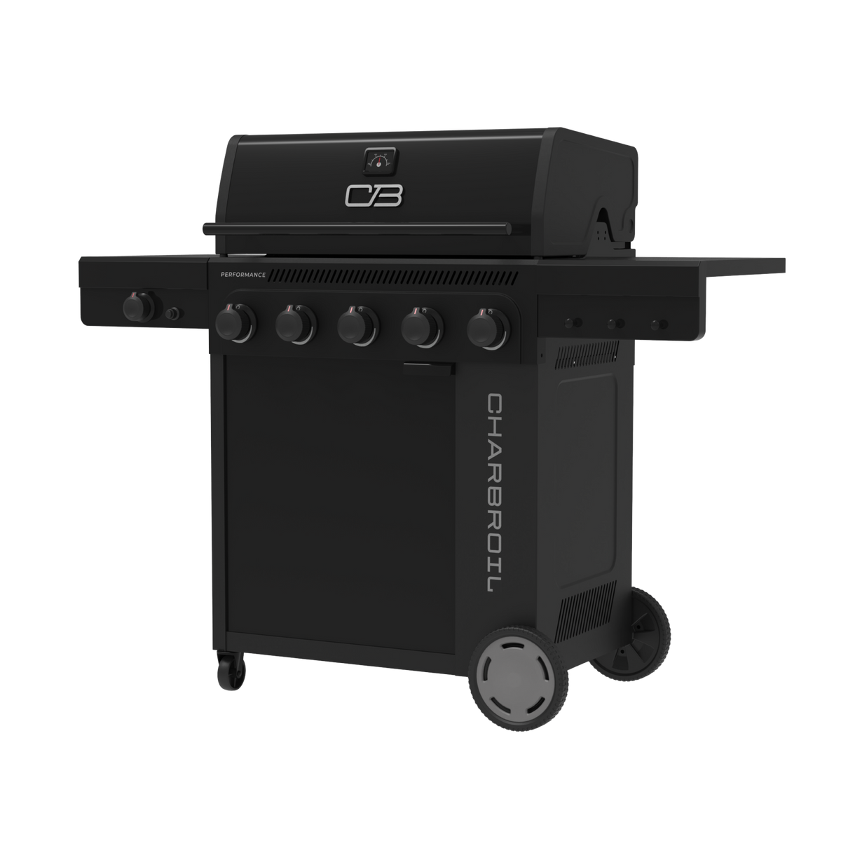 Char-Broil Performance Series FlavorMax 5-Burner Gas Grill, Cabinet with Side Burner, Blackout