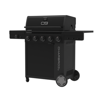 Char-Broil Performance Series FlavorMax 5-Burner Gas Grill, Cabinet with Side Burner, Blackout