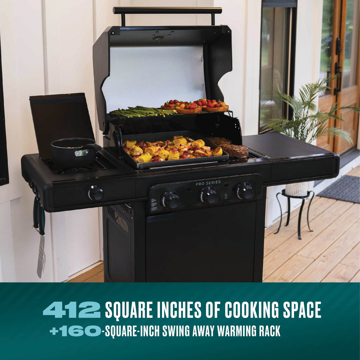 Char-Broil Pro Series 3 Burner Gas Grill & Griddle (Side Burner)