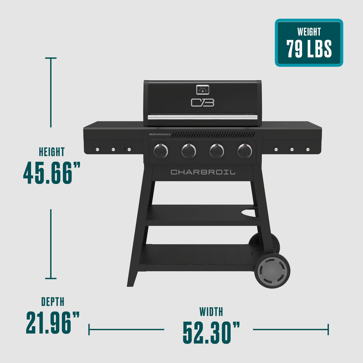 Char-Broil Performance Series 4-Burner Gas Grill with FlavorMax (Cart, Black)