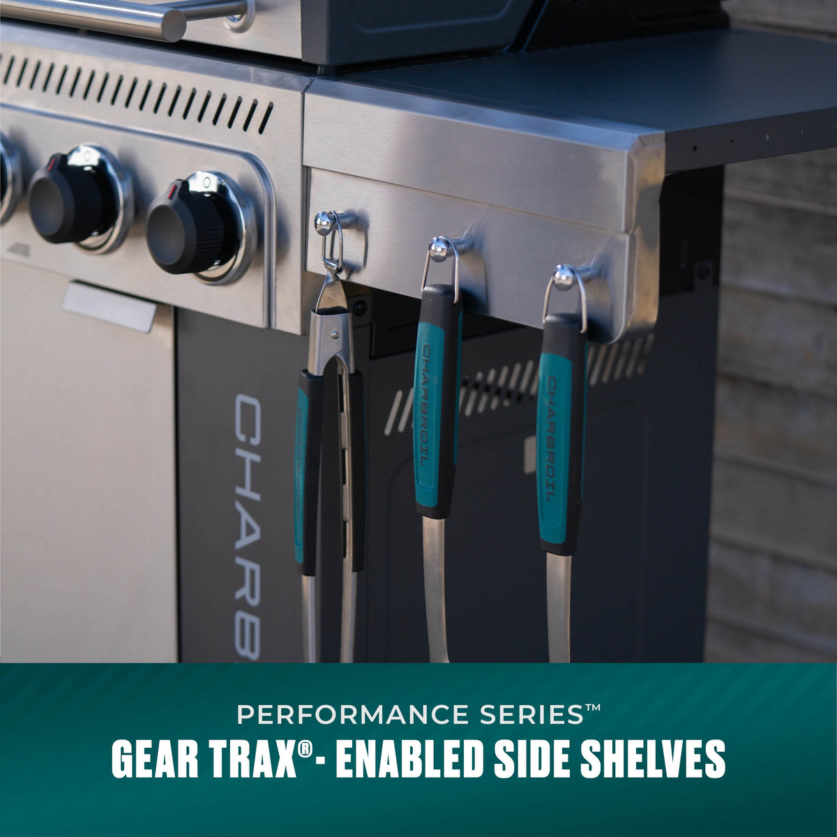 Char-Broil Performance Series FlavorMax 4-Burner Gas Grill, Cabinet with Side Burner, Gray