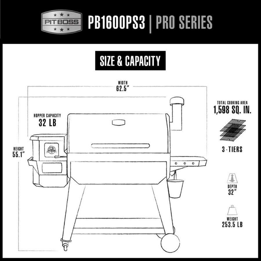 Pit Boss Pro Series 3 1600 Wood Pellet Grill