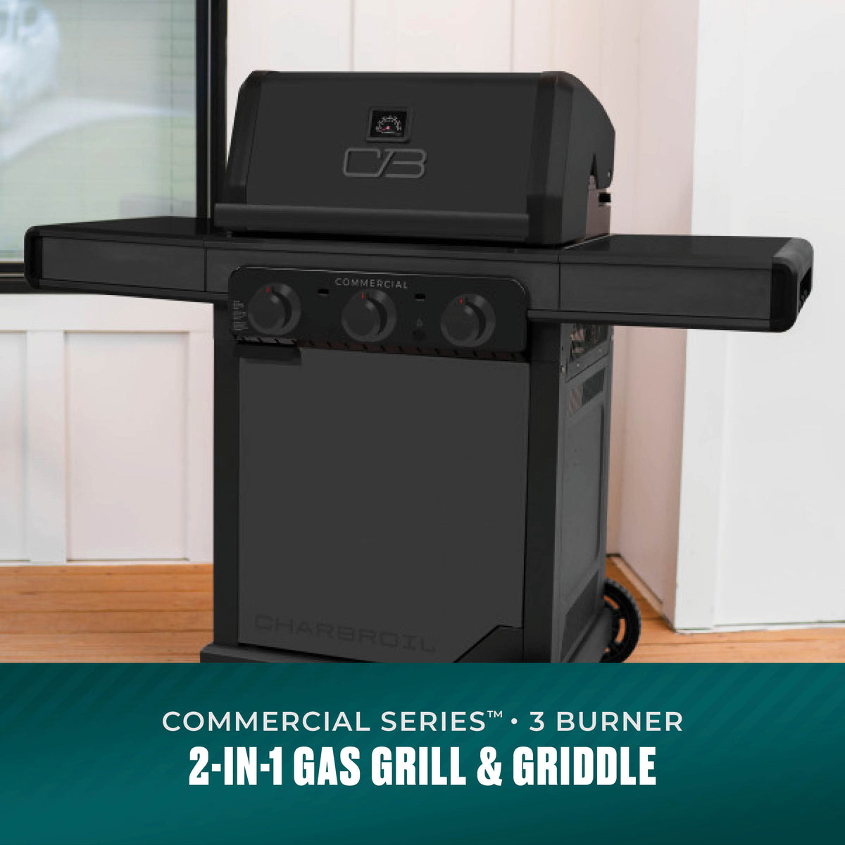 Char-Broil Commercial Series 3 Burner Gas Grill & Griddle (Black)
