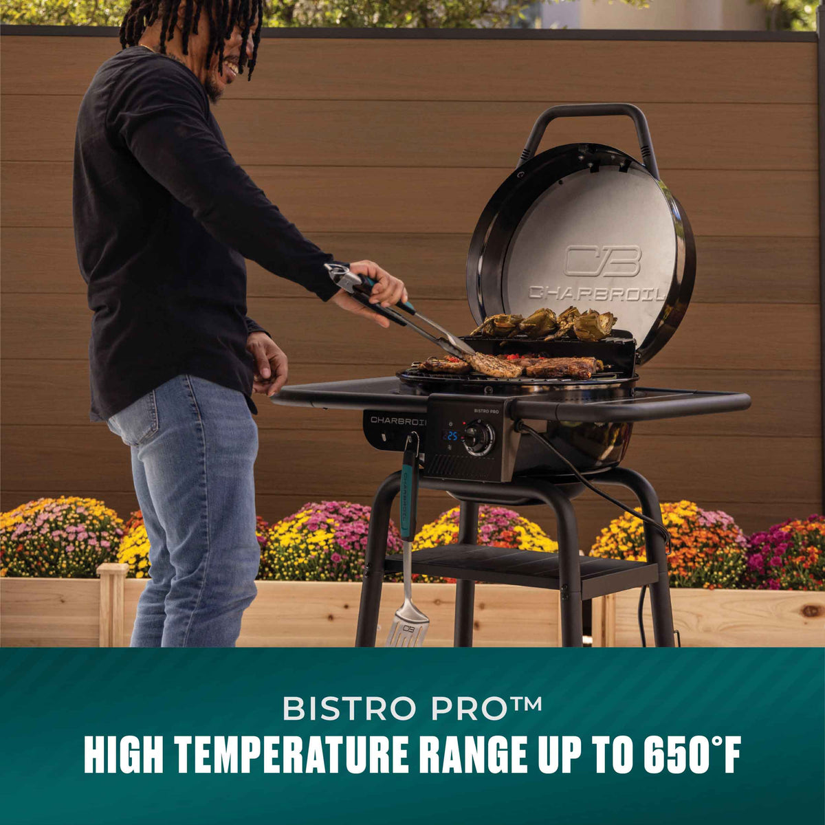 Char-Broil Bistro Pro Electric Grill + Charcoal Mode Blackout