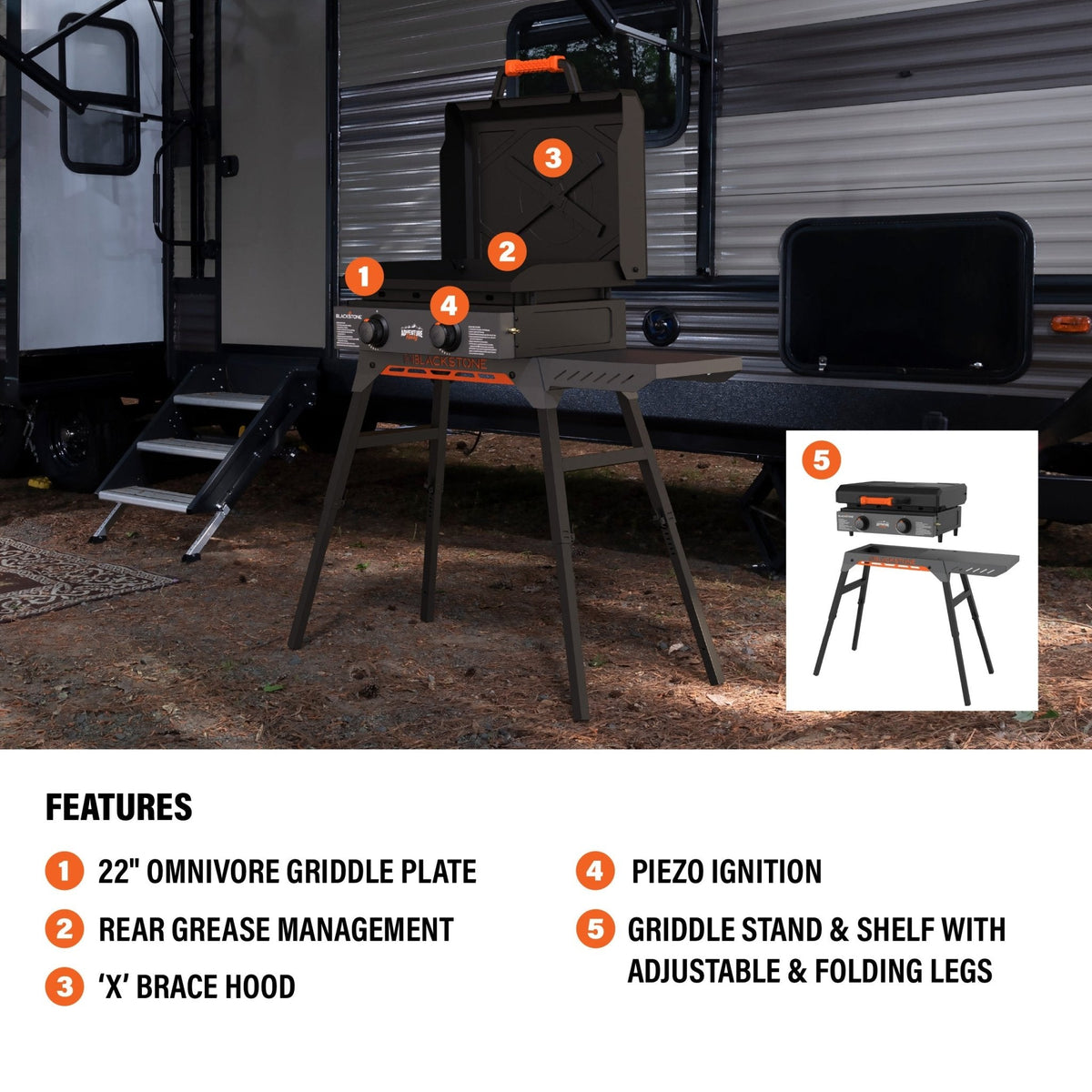 Blackstone Adventure Ready 22” Griddle with Hood and Stand