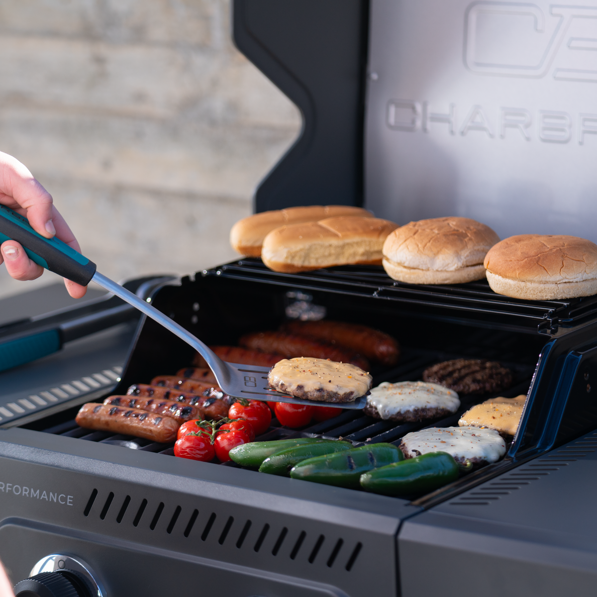 Char-Broil Performance Series FlavorMax 2-Burner Gas Grill, Cabinet, Gray