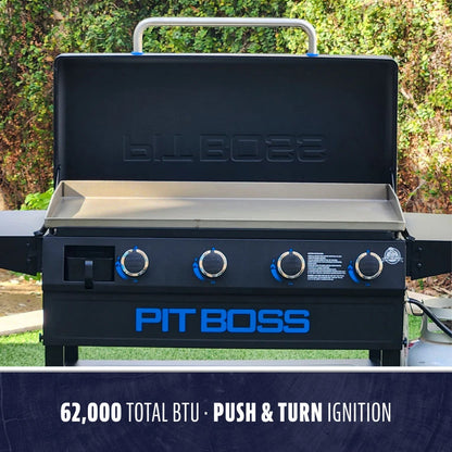 Pit Boss 4-Burner Deluxe Griddle With Side Shelves + Lid - PB4BGD1