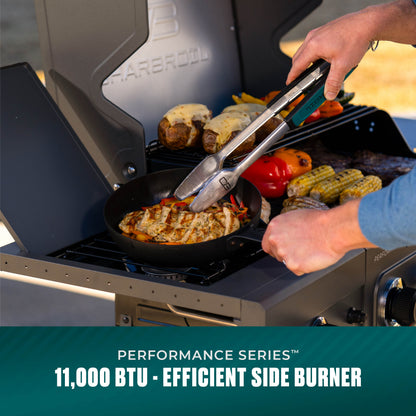 Char-Broil Performance Series FlavorMax 4-Burner Gas Grill, Cabinet with Side Burner, Gray