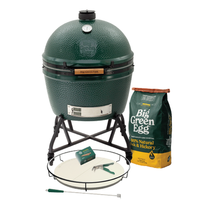 Big Green Egg 2XL Ceramic Kamado Grill in an intEGGrated Nest+Handler Package