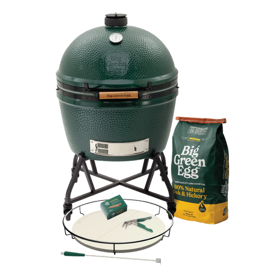 Big Green Egg 2XL Ceramic Kamado Grill in an intEGGrated Nest+Handler Package