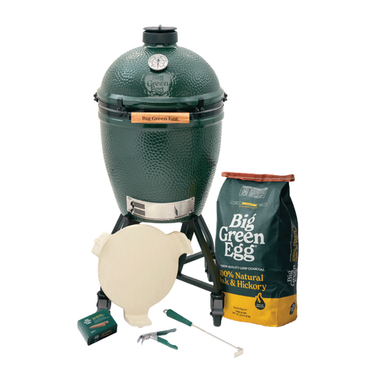 Big Green Egg Large Ceramic Kamado Grill in an intEGGrated Nest+Handler Package